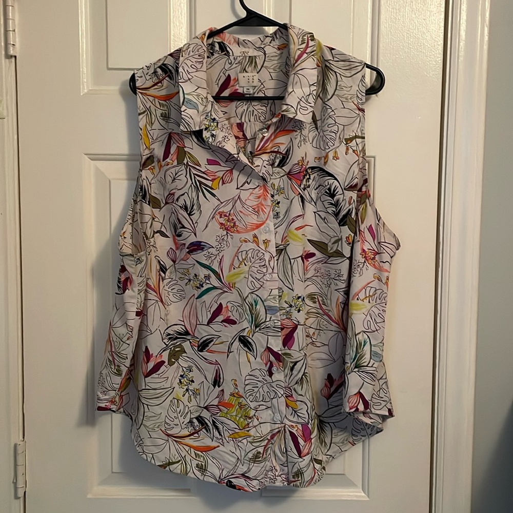 A new day button down blouse tank